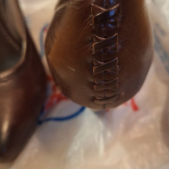 FRYE Leather Pumps with Stacked Wooden Heel - Picture 6 of 10